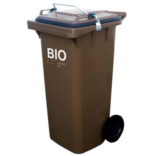 Groza konteinera kausa gastro ar cieši atkritumu vāka biogrāfijas pārtikas atkritumiem - brūns 120L