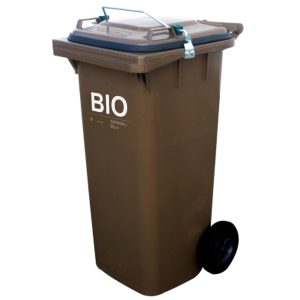 Groza konteinera kausa gastro ar cieši atkritumu vāka bio pārtikas atkritumiem - brūns 240L