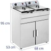 Dubultais fritieris ar divām kamerām un skapi 400V - 2x10L