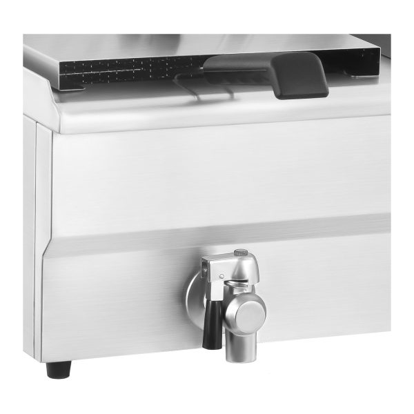 Fritēšanas ierīce, divkameru, ēdināšanas fritēšanas ierīce ar krāniem, 230 V, 2 x 16 l
