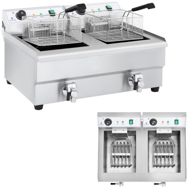 Frykitnik Frykinomic Fryer Divu ķembris ar krāniem 230V 2x16L