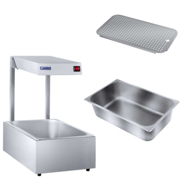 Gastronomijas apkures lampa 500W trauki + konteiners GN1/1