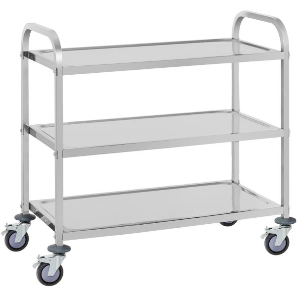 Ēdināšanas ratiņi, 3 plaukti, līdz 150 kg, nerūsējošais tērauds, Royal Catering RCSW 3A