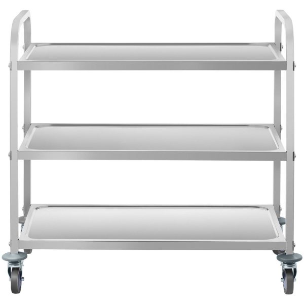 Ēdināšanas ratiņi, 3 plaukti, līdz 150 kg, nerūsējošais tērauds, Royal Catering RCSW 3A