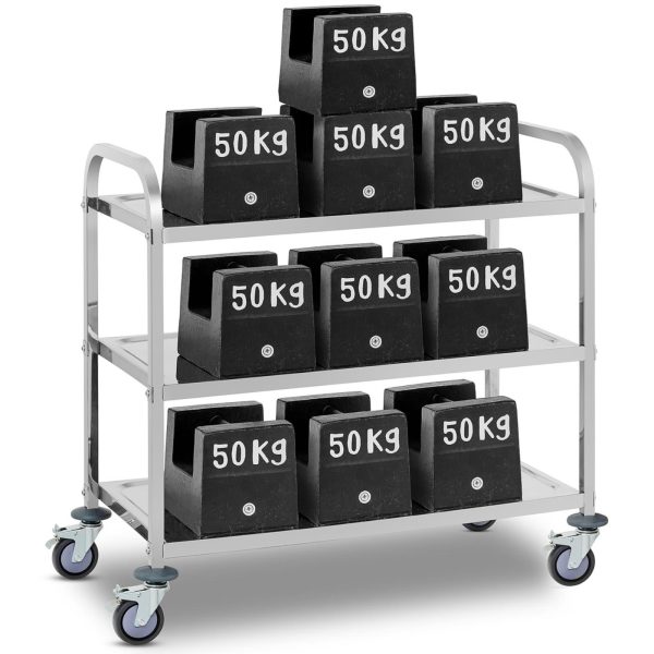 Ēdināšanas ratiņi, 3 plaukti, līdz 150 kg, nerūsējošais tērauds, Royal Catering RCSW 3A