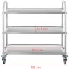 Ēdināšanas ratiņi, 3 plaukti, līdz 150 kg, nerūsējošais tērauds, Royal Catering RCSW 3A