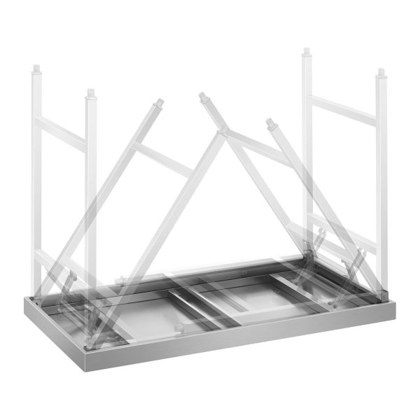 Saliekams nerūsējošā tērauda darba tabula 120 x 60 cm līdz 120 kg karaliskās ēdināšanas RCAT-120K