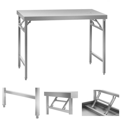Saliekams nerūsējošā tērauda darba tabula 120 x 60 cm līdz 120 kg karaliskās ēdināšanas RCAT-120K