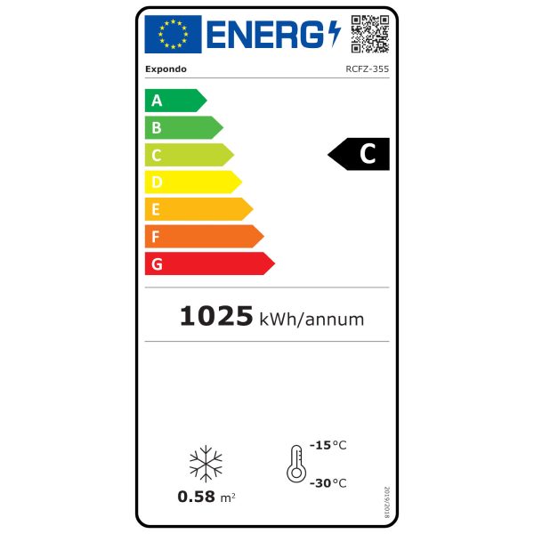 Tirdzniecības iepirkšanās saldētava ar pili un stikla kalnu līdz -25DEG C 355L
