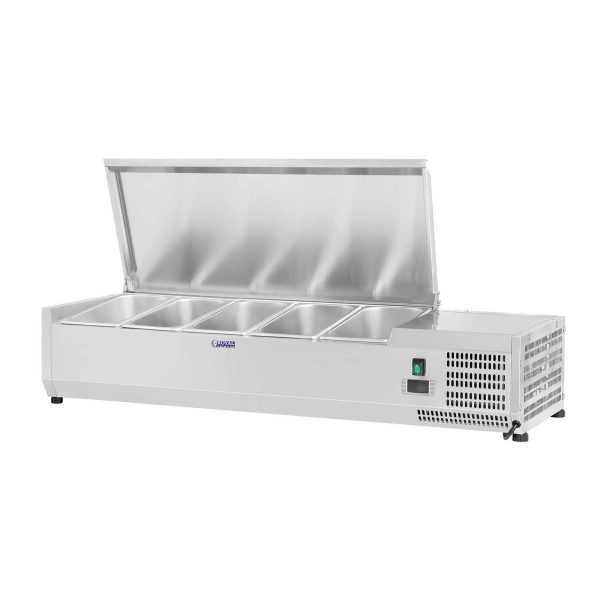 Ledusskapja virsma ar tērauda vāku 5x GN1/4 120cm
