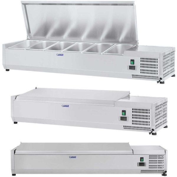 Dzesēšanas pagarinājums ar tērauda pārsegu 5x GN1/3 un 1x GN1/2 150cm