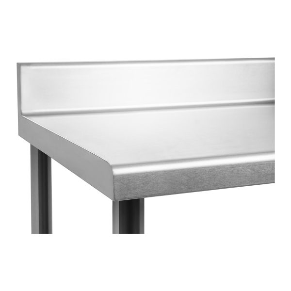 Galda darba galda augšdaļa ar malu un plauktu nerūsējošo tēraudu 120x70cm