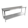 Galda galda centrālais tērauda gastronomiskais augšdaļa ar 200x60cm plauktu