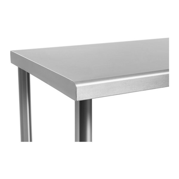 Centrālais virtuves galds augšējais galds ar plauktu nerūsējošo tēraudu 100 x 60 cm