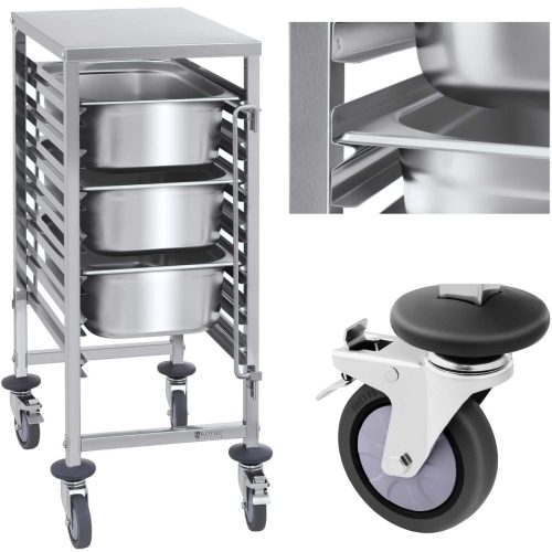 Transporta gastronomijas ratiņi 7x GN1/1 konteineriem līdz 50 kg