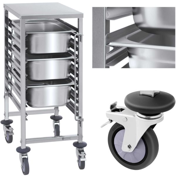Transporta gastronomijas ratiņi 7x GN1/1 konteineriem līdz 50 kg