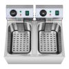 Divkāršais fritieris ēdināšanas vajadzībām, elektriskā, 230 V, 2 x 3200 W, 2 x 8 L