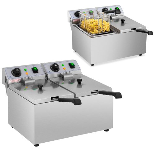 Double -gastronomic Electric Catering Fryer 230 V 2 X 3200W 2 X 8 L