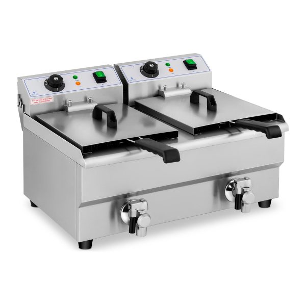 Divkāršs elektriskais gastronomiskais cepeškrāsns ar 230 V 2 x 3000W 2 x 10 L krāns