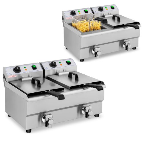 Divkāršs elektriskais gastronomiskais cepeškrāsns ar 230 V 2 x 3000W 2 x 10 L krāns