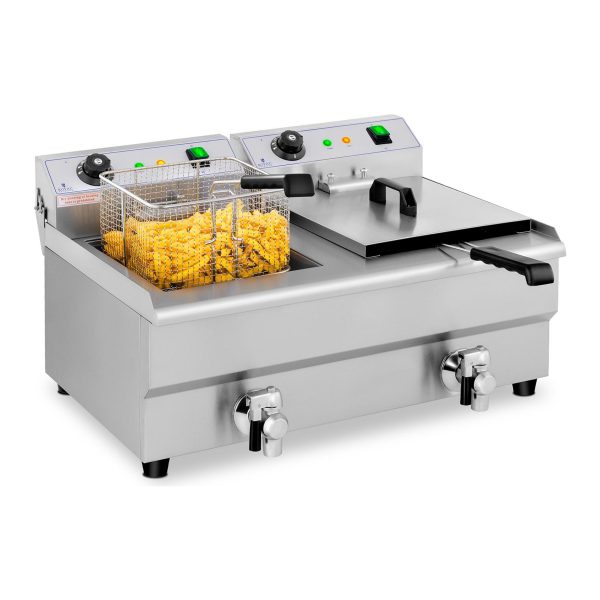 Divkāršs gastronomiskais elektriskais cepeškrāsns ar 230 V 2 x 3200W 2 x 13 L krāns