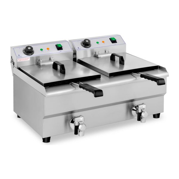 Divkāršs gastronomiskais elektriskais cepeškrāsns ar 230 V 2 x 3200W 2 x 13 L krāns