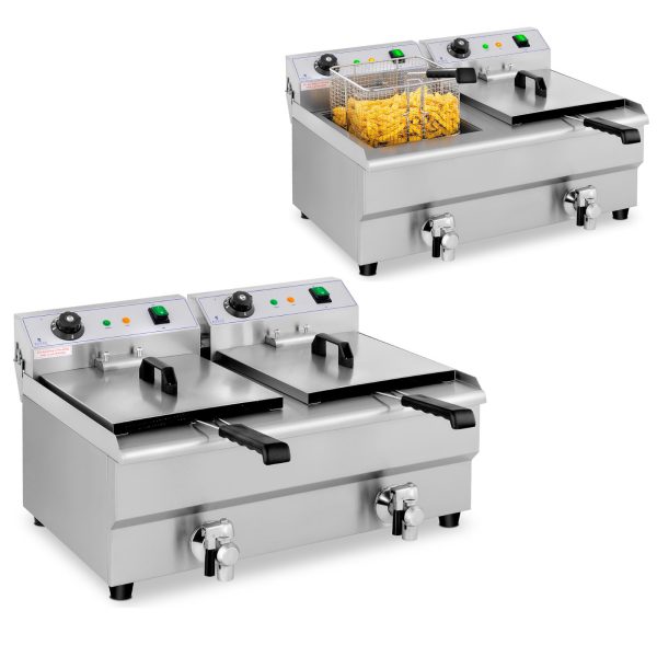 Divkāršs gastronomiskais elektriskais cepeškrāsns ar 230 V 2 x 3200W 2 x 13 L krāns