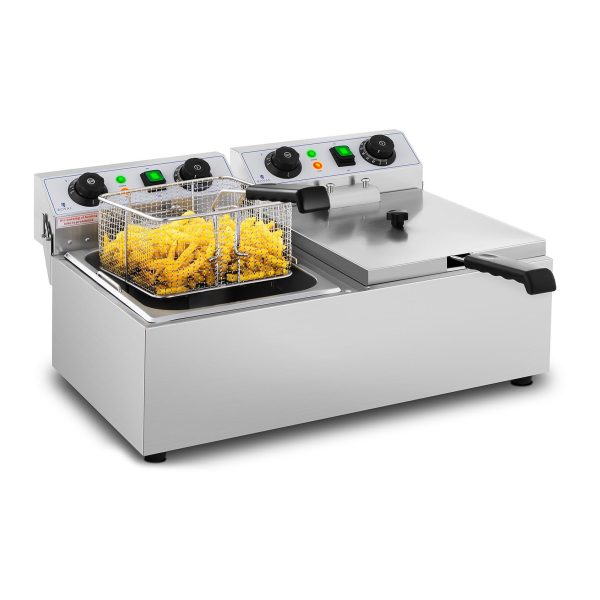 Elektriskā gastronomiskā frire taimeris 230 V 2 x 3200W 2 x 10 l