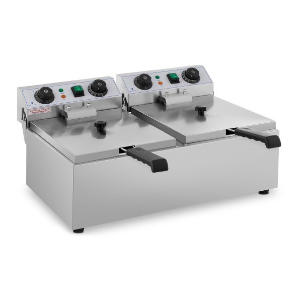 Elektriskā gastronomiskā frire taimeris 230 V 2 x 3200W 2 x 10 l