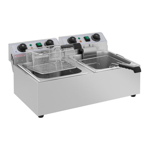 Elektriskā gastronomiskā frire taimeris 230 V 2 x 3200W 2 x 10 l