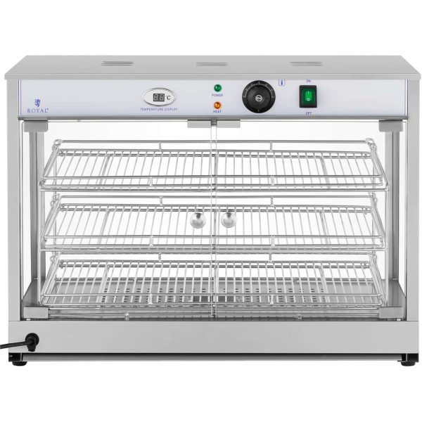 Apkures vieta, kas karsēta pārtikas prezentācijai 3 plaukti 25-85C 1200W