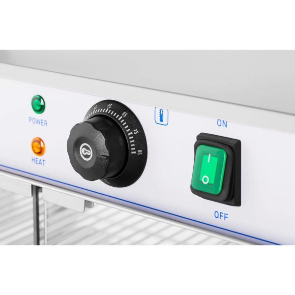 Apkures vieta, kas karsēta pārtikas prezentācijai 3 plaukti 25-85C 1200W