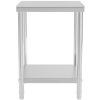 Centrālais tērauda darba virsmas galds ar plauktu 60 x 60 cm