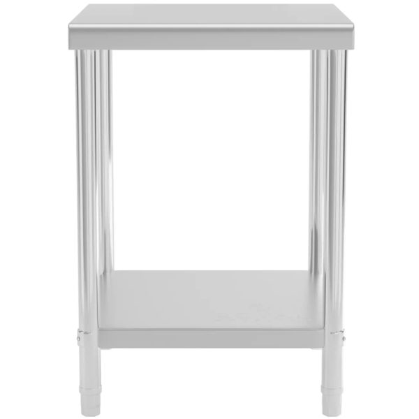 Centrālais tērauda darba virsmas galds ar plauktu 60 x 60 cm