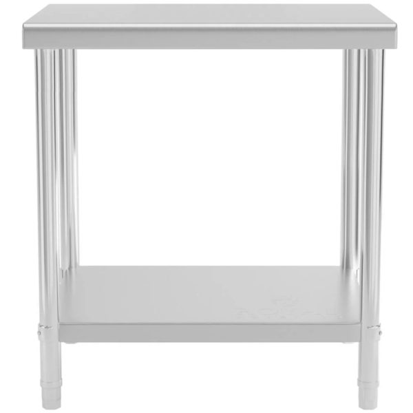 Centrālais tērauda darba virsmas galds ar plauktu 80 x 60 cm