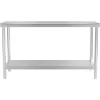 Centrālais tērauda darba virsmas galds ar plauktu 150 x 60 cm līdz 230 kg