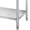 Galda darba galda tērauda mortopulārais tērauds ar malu un 200x60cm plauktu