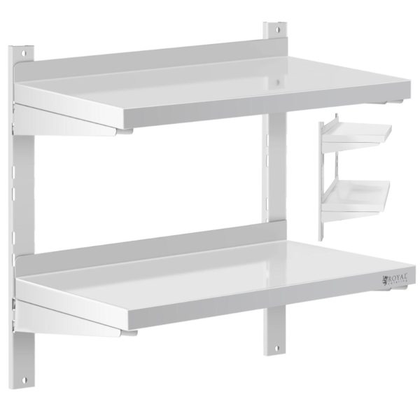 Piekārts gastronomijas gastronomijas sienas plaukts ar regulējamu tēraudu 60 x 30 cm