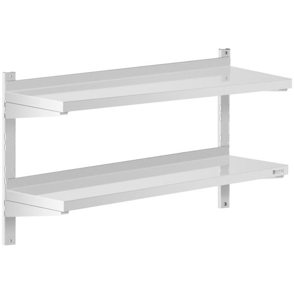 Piekārtā gastronomiskā gastronomijas sienu plaukts ar regulējamu tēraudu 100 x 30 cm