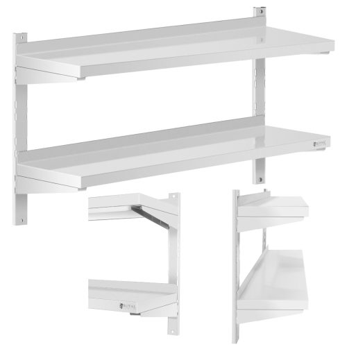 Piekārtā gastronomiskā gastronomijas sienu plaukts ar regulējamu tēraudu 100 x 30 cm