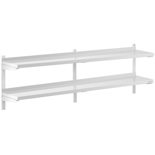Piekārts gastronomijas gastronomijas sienas plaukts ar regulējamu tēraudu 200 x 30 cm