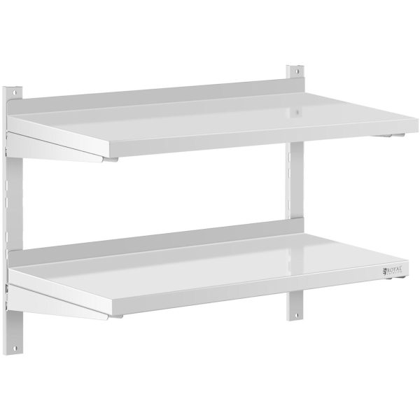 Piekārtu gastronomijas dubultā gastronomijas plaukts ar regulējamu tēraudu 80 x 40 cm