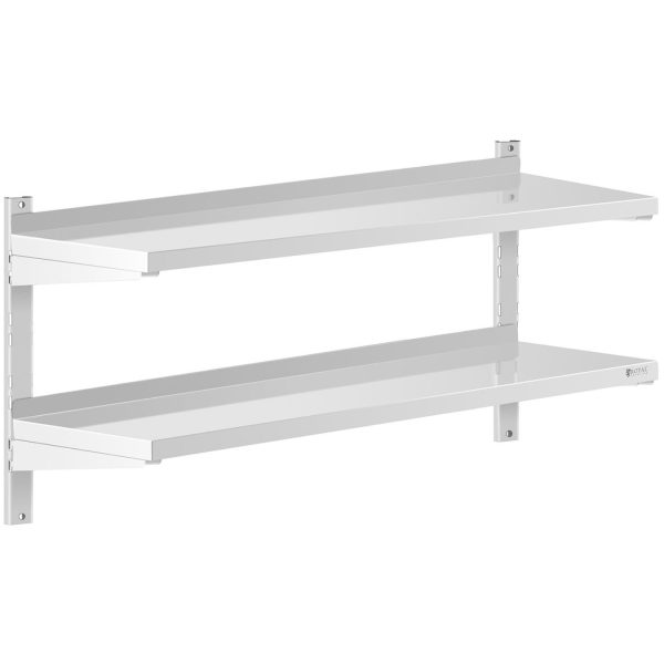 Piekārtā gastronomiskā dubultā gastronomijas plaukts ar regulējamu tēraudu 120 x 40 cm