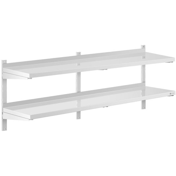 Piekārts gastronomijas dubultās sienas plaukts ar regulējamu tēraudu 160 x 40 cm