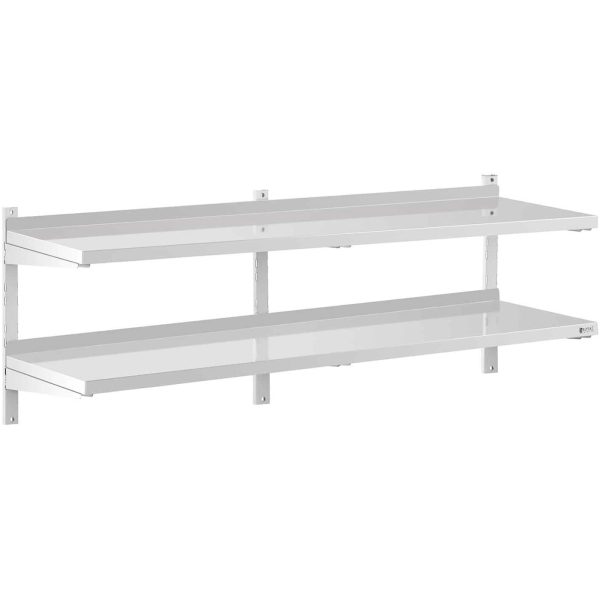 Piekārtu gastronomijas divronomiskās sienas plaukts ar regulējamu tēraudu 180 x 40 cm