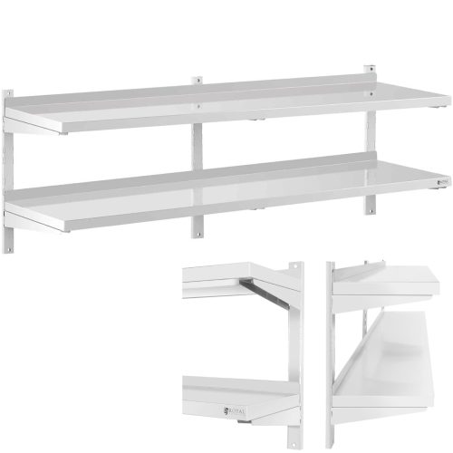 Piekārtu gastronomijas divronomiskās sienas plaukts ar regulējamu tēraudu 180 x 40 cm