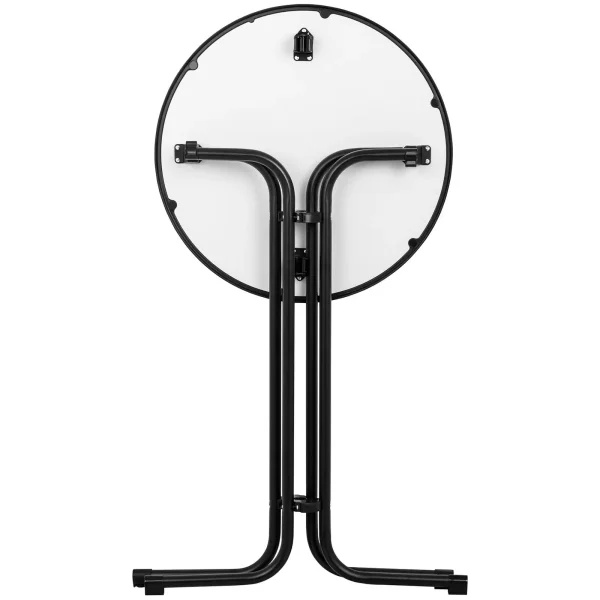 Galda stieņa galds apaļš augsts saliekamais diametrs 80 cm augstums 110 cm melns
