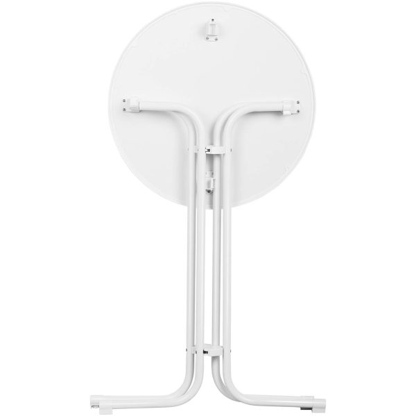 Galda stieņa galds apaļš augsts saliekamais diametrs 70 cm augsts 110 cm balts