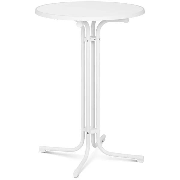 Galda stieņa galds apaļš augsts saliekamais diametrs 80 cm augstums 110 cm balts