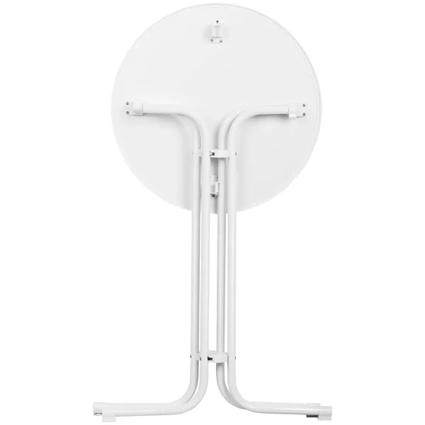 Galda stieņa galds apaļš augsts saliekamais diametrs 80 cm augstums 110 cm balts